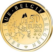 Belgium 50 Euro (Paul Delvaux) KM# 319 BELGIQUE - BELGIE - BELGIEN 50 EURO 2012 LL coin obverse Belgium 50 Euro (Paul Delvaux) KM# 319 BELGIQUE - BELGIE - BELGIEN 50 EURO 2012 LL coin obverse