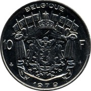 Belgium 10 Francs KM# 155.2 Decimal Coinage BELGIQUE 10 F L'UNION FAIT LA FORCE J. DEBAST. 1979 coin reverse Belgium 10 Francs KM# 155.2 Decimal Coinage BELGIQUE 10 F L'UNION FAIT LA FORCE J. DEBAST. 1979 coin reverse