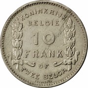 Belgium 10 Francs Centennial of Belgium's Independence 1930 KM# 100 KONINKRIJK BELGIË 10 FRANK OF TWEE BELGA BONNETAIN coin reverse Belgium 10 Francs Centennial of Belgium's Independence 1930 KM# 100 KONINKRIJK BELGIË 10 FRANK OF TWEE BELGA BONNETAIN coin reverse