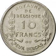 Belgium 10 Francs Centennial of Belgium's Independence 1930 KM# 99 ROYAUME DE BELGIQUE 10 FRANCS OU DEUX BELGAS BONNETAIN coin reverse Belgium 10 Francs Centennial of Belgium's Independence 1930 KM# 99 ROYAUME DE BELGIQUE 10 FRANCS OU DEUX BELGAS BONNETAIN coin reverse
