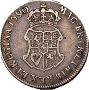 UK 10 Shillings 1690 KM# 124 Scotland MAG BR FR ET HIB REX ET REGINA 1690 coin reverse UK 10 Shillings 1690 KM# 124 Scotland MAG BR FR ET HIB REX ET REGINA 1690 coin reverse
