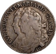 UK 10 Shillings 1691 KM# 133 Scotland GVLIELMVS ET MARIA DEI GRATIA coin obverse UK 10 Shillings 1691 KM# 133 Scotland GVLIELMVS ET MARIA DEI GRATIA coin obverse