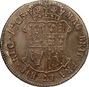 UK 10 Shillings Anne 1705 Sp 5700 KM# 149 MAG BRIT FRA ET HIB REG coin reverse UK 10 Shillings Anne 1705 Sp 5700 KM# 149 MAG BRIT FRA ET HIB REG coin reverse