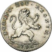 Belgium 10 Sols 1790 (b) KM# 47 Insurrection Coinage DOMINI EST REGNVM 1790 coin obverse Belgium 10 Sols 1790 (b) KM# 47 Insurrection Coinage DOMINI EST REGNVM 1790 coin obverse