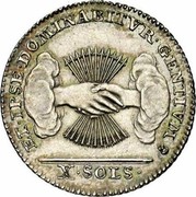 Belgium 10 Sols 1790 (b) KM# 47 Insurrection Coinage ET IPSE DOMINABITVR GENTIVM X SOLS coin reverse Belgium 10 Sols 1790 (b) KM# 47 Insurrection Coinage ET IPSE DOMINABITVR GENTIVM X SOLS coin reverse