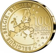 Belgium 100 Euro 175th Anniversary of Belgian Coins 2007 Proof KM# 264 BELGIQUE BELGIE BELGIEN 100 EURO 2007 Q P coin obverse Belgium 100 Euro 175th Anniversary of Belgian Coins 2007 Proof KM# 264 BELGIQUE BELGIE BELGIEN 100 EURO 2007 Q P coin obverse