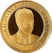 Belgium 100 Euro 20th Anniversary of Death of Baudouin 2013 Proof KM# 329 BALDVINVS REX BELGARVM 1951 - 1993 coin obverse Belgium 100 Euro 20th Anniversary of Death of Baudouin 2013 Proof KM# 329 BALDVINVS REX BELGARVM 1951 - 1993 coin obverse