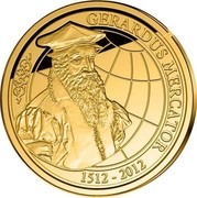 Belgium 100 Euro 500th Anniversary of Birth of Gerhard Mercator 2012 Proof KM# 322 GERARDUS MERCATOR 1512 - 2012 coin obverse Belgium 100 Euro 500th Anniversary of Birth of Gerhard Mercator 2012 Proof KM# 322 GERARDUS MERCATOR 1512 - 2012 coin obverse
