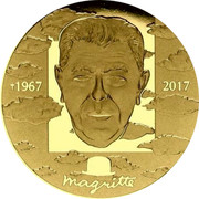 Belgium 100 Euro 50th Aniversary of the Death of Rene Magritte 2017 Proof 1967 2017 MAGRITTE coin reverse