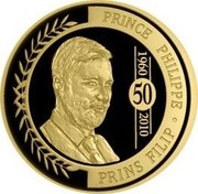 Belgium 100 Euro 50th Birthday of Philipp of Belgium 2010 Proof KM# 307 PRINCE PHILIPPE PRINS FILIP 1960-50-2010 coin obverse Belgium 100 Euro 50th Birthday of Philipp of Belgium 2010 Proof KM# 307 PRINCE PHILIPPE PRINS FILIP 1960-50-2010 coin obverse