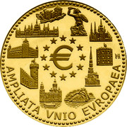Belgium 100 Euro European Union Enlargement 2004 KM# 239 € AMPLIATA VNIO EVROPAEA coin reverse Belgium 100 Euro European Union Enlargement 2004 KM# 239 € AMPLIATA VNIO EVROPAEA coin reverse