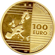 Belgium 100 Euro Founding Fathers of Europe 2002 Proof KM# 237 BELGIQUE BELGIE BELGIEN 100 EURO QP coin reverse Belgium 100 Euro Founding Fathers of Europe 2002 Proof KM# 237 BELGIQUE BELGIE BELGIEN 100 EURO QP coin reverse