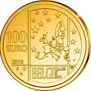 Belgium 100 Euro Gabrielle Petit 2016 100 EURO 2016 BELGI QUE E EN coin obverse
