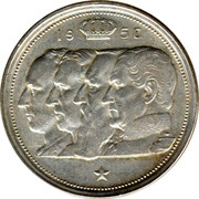 Belgium 100 Francs (Leopold III) KM# 138.2 19 52 RAU coin obverse Belgium 100 Francs (Leopold III) KM# 138.2 19 52 RAU coin obverse