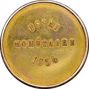 Belgium 100 Francs (Leopold Premier) KM# Pn49 ESSAI MONÉTAIRE 1854 coin reverse Belgium 100 Francs (Leopold Premier) KM# Pn49 ESSAI MONÉTAIRE 1854 coin reverse