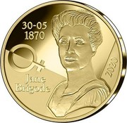 Belgium 12 1/2 Euro Jane Brigode 2020 Proof 30-05 1870 JANE BRIGODE 2020 coin obverse Belgium 12 1/2 Euro Jane Brigode 2020 Proof 30-05 1870 JANE BRIGODE 2020 coin obverse