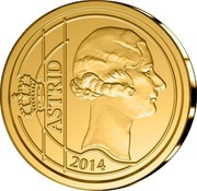 Belgium 12 1/2 Euro Queen Astrid 2014 Proof KM# 344 ASTRID 2014 coin reverse Belgium 12 1/2 Euro Queen Astrid 2014 Proof KM# 344 ASTRID 2014 coin reverse