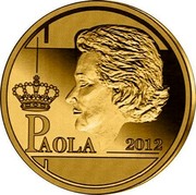 Belgium 12 1/2 Euro Queen Paola - Dynasty Anniversary 2012 Proof KM# 321 PAOLA 2012 coin reverse Belgium 12 1/2 Euro Queen Paola - Dynasty Anniversary 2012 Proof KM# 321 PAOLA 2012 coin reverse
