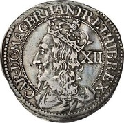 UK 12 Shillings Charles I ND KM# 83 CAR · D : G · MAG · BRITAN · FR · ET · HIB · REX · coin obverse UK 12 Shillings Charles I ND KM# 83 CAR · D : G · MAG · BRITAN · FR · ET · HIB · REX · coin obverse