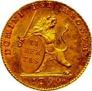 Belgium 14 Florins 1790 (b) KM# 51 Insurrection Coinage DOMINI EST REGNVM. LI BER TAS 1790. coin obverse Belgium 14 Florins 1790 (b) KM# 51 Insurrection Coinage DOMINI EST REGNVM. LI BER TAS 1790. coin obverse