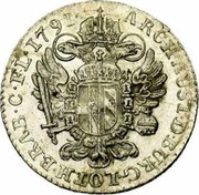 Belgium 14 Liards 1791 (b) KM# 39 Standart Coinage ARCH AUST D BURG LOTH BRAB C FL coin reverse Belgium 14 Liards 1791 (b) KM# 39 Standart Coinage ARCH AUST D BURG LOTH BRAB C FL coin reverse