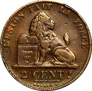 Belgium 2 Centimes KM# 4.3 Decimal Coinage L'UNION FAIT LA FORCE CONSTITUTION BELGE 1831 * 2 CENT.S BRAEMT F. coin reverse Belgium 2 Centimes KM# 4.3 Decimal Coinage L'UNION FAIT LA FORCE CONSTITUTION BELGE 1831 * 2 CENT.S BRAEMT F. coin reverse