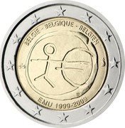Belgium 2 Euro 10th Anniversary of the Economic Monetary Union 2009 KM# 282 BELGIE BELGIQUE BELGIEN EMU 1999 - 2009 coin obverse Belgium 2 Euro 10th Anniversary of the Economic Monetary Union 2009 KM# 282 BELGIE BELGIQUE BELGIEN EMU 1999 - 2009 coin obverse