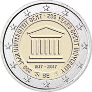 Belgium 2 Euro (200th Anniversary of the Ghent University) 200 JAAR UNVERSITEIT GENT 200 YEARS GHENT UNIVERSITY 1817 - 2017 BE coin obverse Belgium 2 Euro (200th Anniversary of the Ghent University) 200 JAAR UNVERSITEIT GENT 200 YEARS GHENT UNIVERSITY 1817 - 2017 BE coin obverse