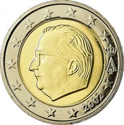 Belgium 2 Euro Albert II - 1st map - 1st type - 1st portrait 2002 KM# 231 A II 2000 coin obverse Belgium 2 Euro Albert II - 1st map - 1st type - 1st portrait 2002 KM# 231 A II 2000 coin obverse