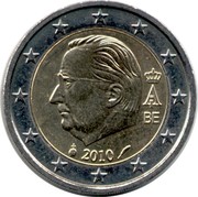 Belgium 2 Euro (Albert II) KM# 302 A II 2010 BE coin obverse Belgium 2 Euro (Albert II) KM# 302 A II 2010 BE coin obverse