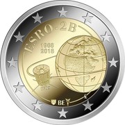 Belgium 2 Euro (ESRO-2B) ESRO-2B 1968 2018 IRIS BE LL coin obverse Belgium 2 Euro (ESRO-2B) ESRO-2B 1968 2018 IRIS BE LL coin obverse