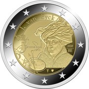 Belgium 2 Euro (Jan van Eyck) J. VAN EYCK 2020 BE LL coin obverse Belgium 2 Euro (Jan van Eyck) J. VAN EYCK 2020 BE LL coin obverse