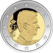 Belgium 2 Euro Philippe 2014 Proof KM# 338 FP BE 2014 coin obverse Belgium 2 Euro Philippe 2014 Proof KM# 338 FP BE 2014 coin obverse