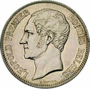 Belgium 2 Francs 1849 KM# 10 Decimal Coinage LEOPOLD PREMIER ROI DES BELGES L WIENER coin obverse Belgium 2 Francs 1849 KM# 10 Decimal Coinage LEOPOLD PREMIER ROI DES BELGES L WIENER coin obverse
