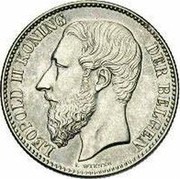Belgium 2 Francs Dutch Legend 1887 KM# 31 LEOPOLD II KONING DER BELGEN L WIENER coin obverse Belgium 2 Francs Dutch Legend 1887 KM# 31 LEOPOLD II KONING DER BELGEN L WIENER coin obverse