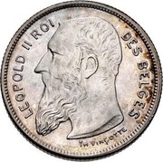 Belgium 2 Francs Leopold II 1904 KM# 58.2 LEOPOLD II ROI DES BELGES TH. VINÇOTTE coin obverse Belgium 2 Francs Leopold II 1904 KM# 58.2 LEOPOLD II ROI DES BELGES TH. VINÇOTTE coin obverse