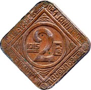 Belgium 2 Francs Ghent - WW1 German Occupation 1915 KM# Tn4 UITBETAALBAAR OP 1 JANUARIJ 1918 1915 2 FR REMBOURSABLE LE 1 JANVIER 1918 coin reverse Belgium 2 Francs Ghent - WW1 German Occupation 1915 KM# Tn4 UITBETAALBAAR OP 1 JANUARIJ 1918 1915 2 FR REMBOURSABLE LE 1 JANVIER 1918 coin reverse