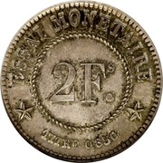 Belgium 2 Francs Leopold I 1859  ESSAI MONETAIRE 2FS. TITRE 0,850 coin reverse Belgium 2 Francs Leopold I 1859  ESSAI MONETAIRE 2FS. TITRE 0,850 coin reverse