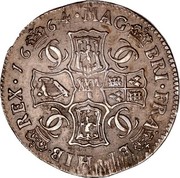 UK 2 Merks 1664 KM# 103.1 Scotland MAG BRI FRA ET HIB REX 1664 coin reverse UK 2 Merks 1664 KM# 103.1 Scotland MAG BRI FRA ET HIB REX 1664 coin reverse