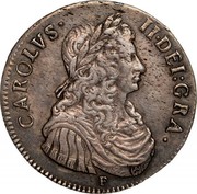 UK 2 Merks 1675 KM# 103.4 Scotland CAROLVS II DEI GRA coin obverse UK 2 Merks 1675 KM# 103.4 Scotland CAROLVS II DEI GRA coin obverse
