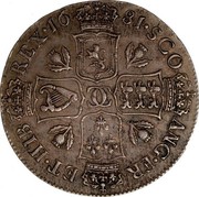 UK 2 Merks Charles II 1681 KM# 111 SCO ANG FR ET HIB REX 1681 coin reverse UK 2 Merks Charles II 1681 KM# 111 SCO ANG FR ET HIB REX 1681 coin reverse