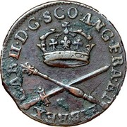 UK 2 Pence Charles II 1677 KM# 114 CAR II D G SCO ANG FRA ET HIB REX coin obverse UK 2 Pence Charles II 1677 KM# 114 CAR II D G SCO ANG FRA ET HIB REX coin obverse