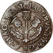 UK 2 Pence Three Thistles 1614 KM# 37 IACOBVS DEI GRA MAG BRIT coin obverse UK 2 Pence Three Thistles 1614 KM# 37 IACOBVS DEI GRA MAG BRIT coin obverse