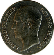 Belgium 20 Centimes 1858 KM# 19 Decimal Coinage LEOPOLD PREMIER ROI DES BELGES L.W. coin obverse Belgium 20 Centimes 1858 KM# 19 Decimal Coinage LEOPOLD PREMIER ROI DES BELGES L.W. coin obverse