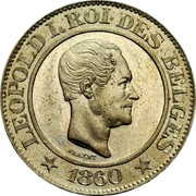 Belgium 20 Centimes 1860 LEOPOLD I. KM# 20 Decimal Coinage LEOPOLD I ROI DES BELGES BRAEMT 1860 coin obverse Belgium 20 Centimes 1860 LEOPOLD I. KM# 20 Decimal Coinage LEOPOLD I ROI DES BELGES BRAEMT 1860 coin obverse