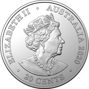Australia 20 Cents (AC/DC. Back in Black) ELIZABETH II AUSTRALIA 2020 20 CENTS coin obverse Australia 20 Cents (AC/DC. Back in Black) ELIZABETH II AUSTRALIA 2020 20 CENTS coin obverse