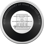 Australia 20 Cents (AC/DC. High Voltage) 45TH ANNIVERSARY OF HIGH VOLTAGE ALBUM AC/DC HIGH VOLTAGE coin reverse Australia 20 Cents (AC/DC. High Voltage) 45TH ANNIVERSARY OF HIGH VOLTAGE ALBUM AC/DC HIGH VOLTAGE coin reverse