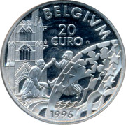 Belgium 20 Euro Albert II 1996 UNC BELGIUM 20 EURO 1996 coin reverse Belgium 20 Euro Albert II 1996 UNC BELGIUM 20 EURO 1996 coin reverse