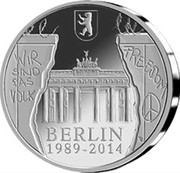 Belgium 20 Euro 25th Anniversary of the Fall of the Berlin Wall 2014 Proof KM# 342 WIR SIND DAS VOLK FREEDOM BERLIN 1989 - 2014 coin reverse Belgium 20 Euro 25th Anniversary of the Fall of the Berlin Wall 2014 Proof KM# 342 WIR SIND DAS VOLK FREEDOM BERLIN 1989 - 2014 coin reverse