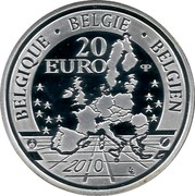 Belgium 20 Euro A Dog of Flanders 2010 Proof KM# 305 BELGIE BELGIQUE BELGIEN 20 EURO 2010 Q P coin obverse Belgium 20 Euro A Dog of Flanders 2010 Proof KM# 305 BELGIE BELGIQUE BELGIEN 20 EURO 2010 Q P coin obverse